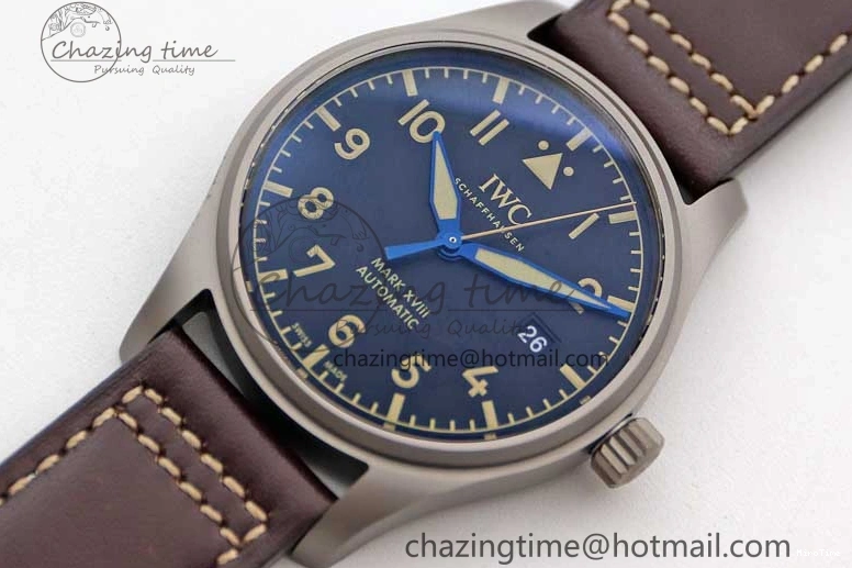 MIROTIME 0705 Mark XVIII IW327006 Titanium M+F 1:1 Best Edition Black Dial on Brown Leather Strap A Efficient 7052